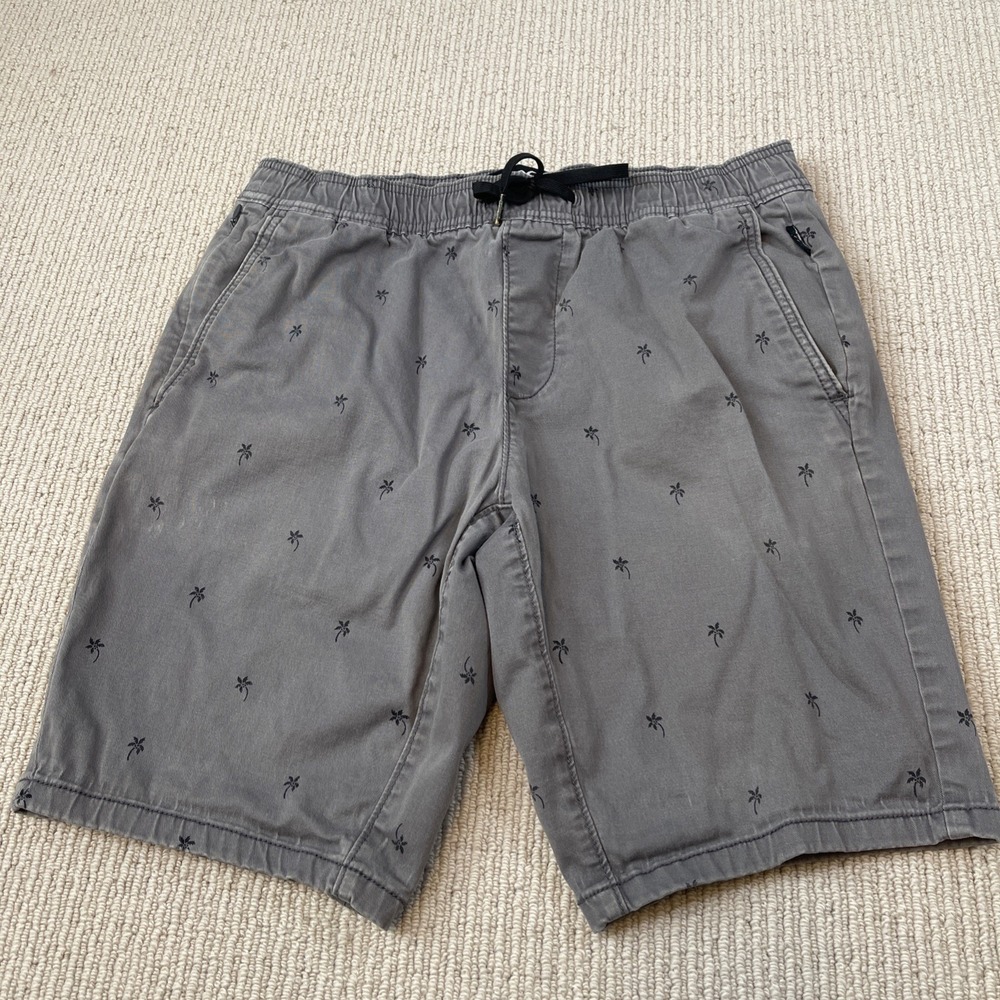 Hollister Men's Small Jogger Short 9" Advanced Stretch Pull On Gray Palm Tree